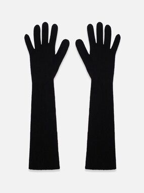 The Elder Statesman Long Black Cashmere Gloves (NWT)